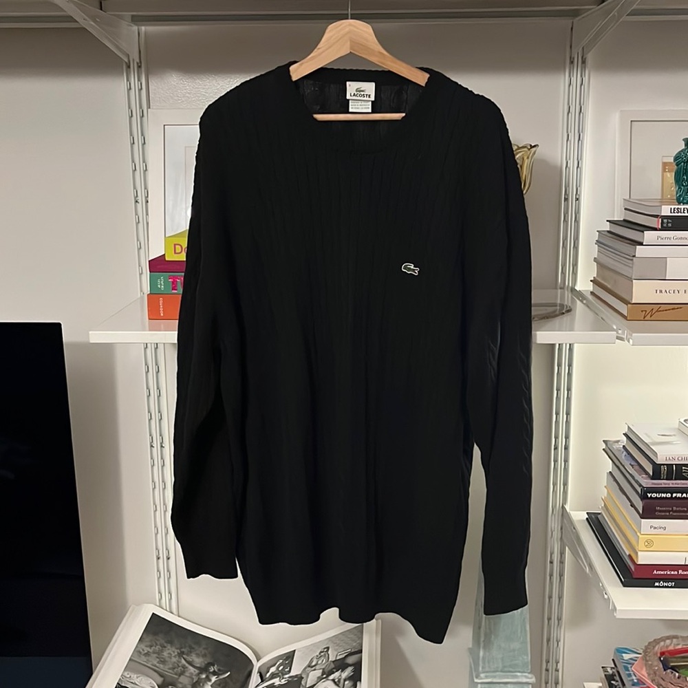 Black Cable-knit Lacoste Sweater